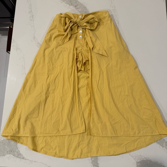 Free People Diggin This Skort High Rise Shorts Midi Skirt Women’s Small Yellow - Picture 3 of 12